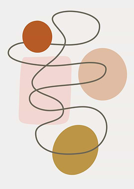 One line Midcentury shapes