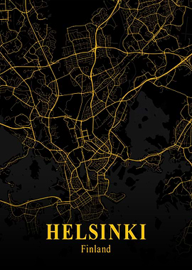 Helsinki Gold City Map