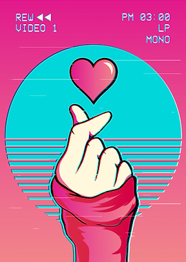 Finger Heart Vaporwave