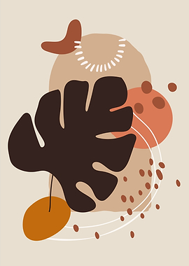 Monstera leaf modern art