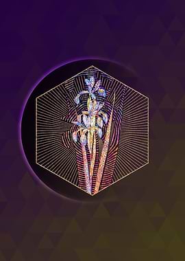 Geometric Mosaic Blue Iris