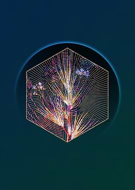 Blue Stars Floral Mosaic