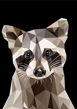 baby raccoon pop art