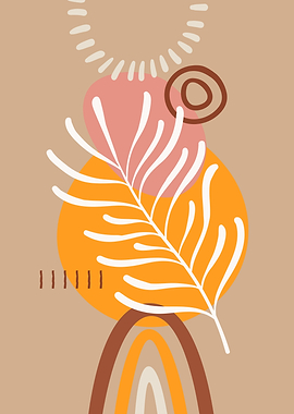 Boho leaf geometric shape