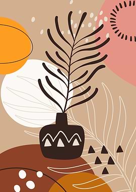 Botanical leaf line shapes