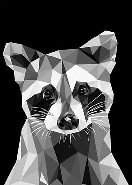 baby raccoon pop art