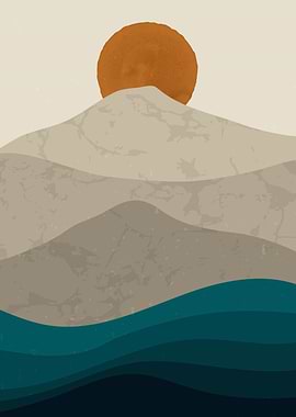 Nature sun blue mountain