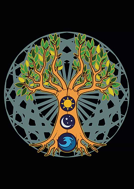 Earth Tree Cycle Poster