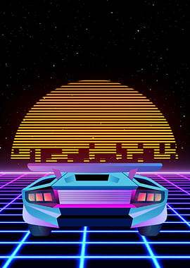Vaporwave Cyber Travel