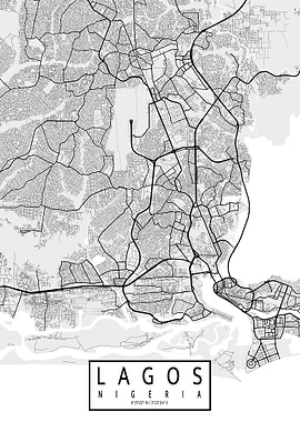 Lagos City Map Light