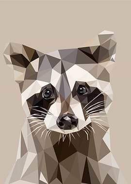 baby raccoon pop art