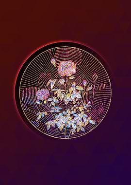 Gold Burgundy Cabbage Rose