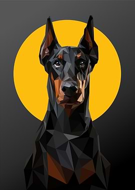 Doberman dog pop art
