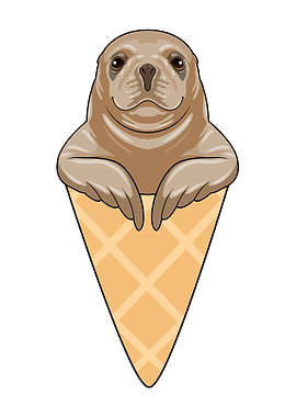 Seal Ice cream cone