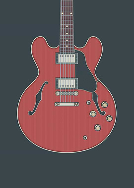 Cherry Hollow Body Guitar