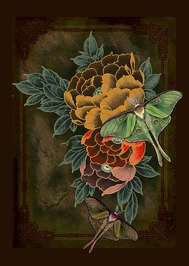 Peony and Luna moths