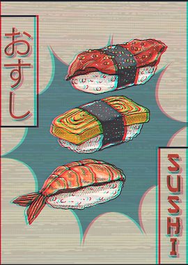 Japanese Sushi Vaporwave