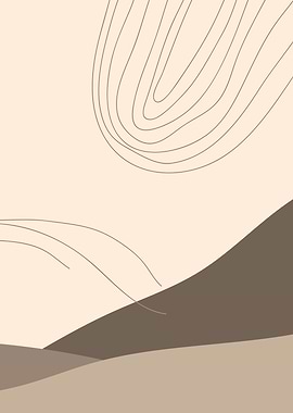 Mountain hill one line art