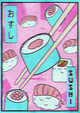 Japanese Sushi Vaporwave