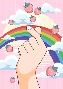 Kawaii Kpop Finger Heart