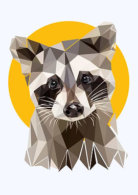 baby raccoon pop art
