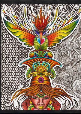 Hummingbird Totem Colored