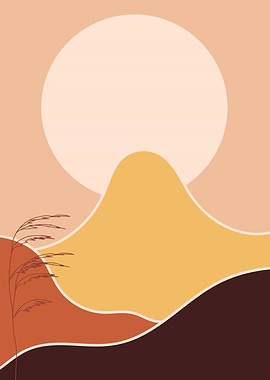 Abstract sun mountainlayer