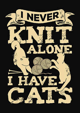 Knitting Cat Lover Design