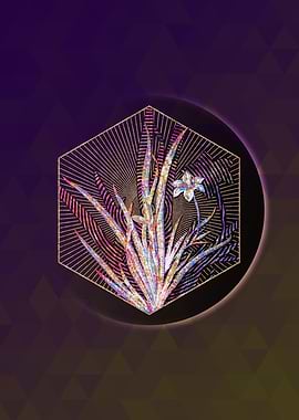 Gold Geometric Mosaic Lily