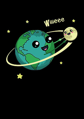 Earth And Moon Spinning