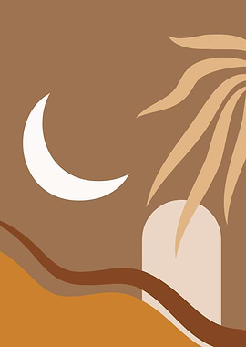 Abstract Midcentury moon