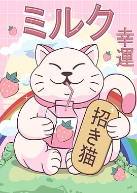 Neko Cat Strawberry Milk