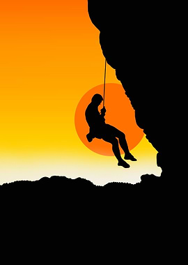 Rock mountain climbing