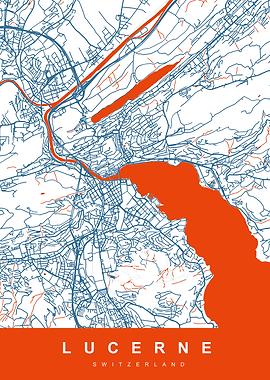 LUCERNE Map SWITZERLAND
