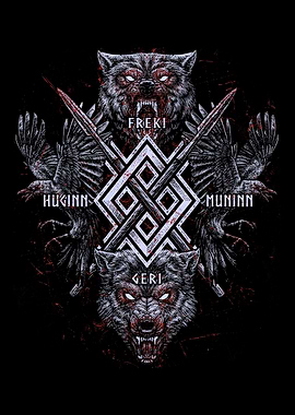 Wolf Viking Raven of Odin