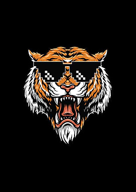 Tiger With Pixel Glass