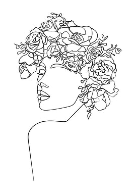 Beautiful floral womanline