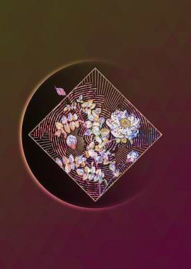 White Burnet Roses Mosaic