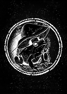 Dark Art Cottagecore Frog