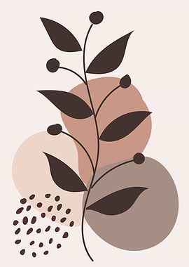 Geometric shape black leaf