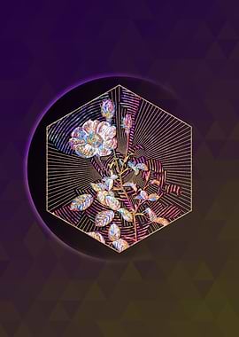 Gold Sparkling Rose Mosaic