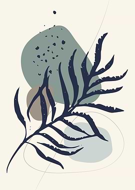 Aesthetic blue leaf shapes