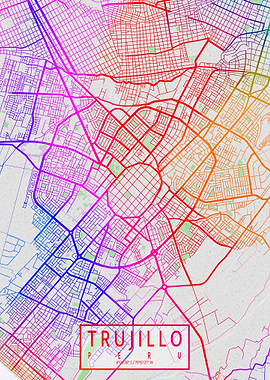 Trujillo City Map Colorful