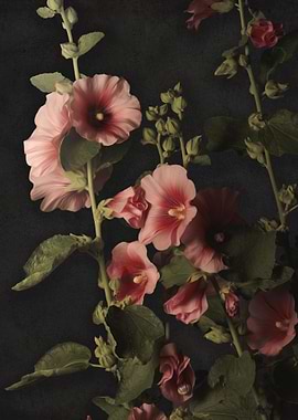 Vintage Hollyhocks
