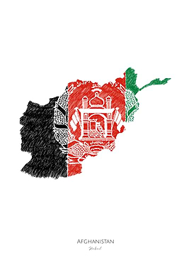 Afghanistan Kabul Line Art