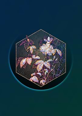 White Bengal Rose Mosaic