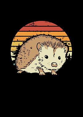 Cute Hedgehog retro