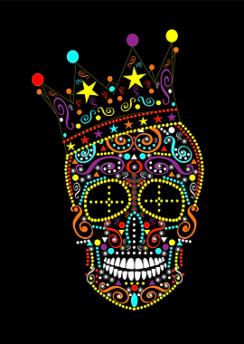 King skull with crown and