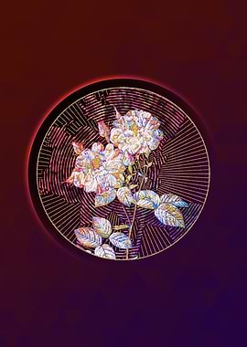 White Damask Rose Mosaic