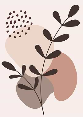 Midcentury leaf modern art